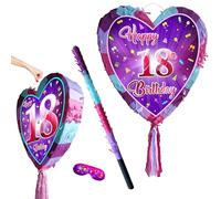 Pignatta per 18° compleanno con bastone, gioco per ragazze diciotto feste, grande, 41 cm x 38 cm, The Debut