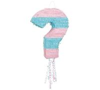 Unique- Gender Reveal Question Mark Pinata | 1 Pc. Rivelazione Pignatta con Punto interrogativo per rivelare Il Genere | 1 pz, Rosa e Blu, 76092