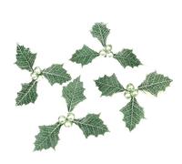 Pigne Decorative 10/20 pezzi di bacche di agrifoglio natalizie con foglie verdi fai da te, ghirlanda di fiori finti artificiali, decorazioni di bacche rosse for l'albero di Natale(Light Green,50Pcs)