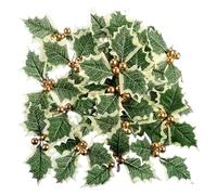 Pigne Decorative 10/20 pezzi di bacche di agrifoglio natalizie con foglie verdi fai da te, ghirlanda di fiori finti artificiali, decorazioni di bacche rosse for l'albero di Natale(Color 3,20Pcs)