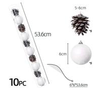 Pigne e Plastica 10PCS Palline Albero di Natale Ornamenti per Decorazione