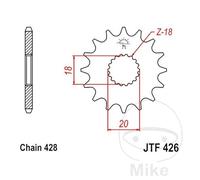 PIGNONE 11 DENTI PASSO 428 INNESTO PICCOLO - DIAM.INT. 18/20