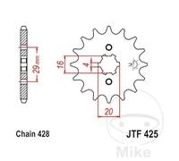 PIGNONE 17 DENTI PASSO 428 INNESTO GRANDE 4 - DIAM.INT. 16/20
