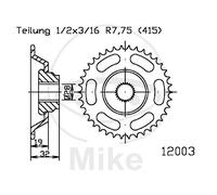 Pignone 43 denti passo 415 Nero 28 per Aprilia RS 50 Extrema/Replica