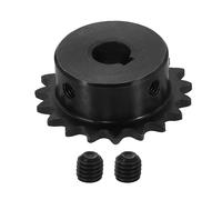 Pignone a rulli per catena #25, foro 10mm, 19 denti con chiavetta 4x1.8mm, nero
