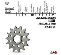 PIGNONE ACCIAIO ULTRALEGGERO 12 DENTI GAS GAS EC 250 Racing E4 2018-2019 MOTO...