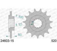Afam 24603 Front Sprocket Argento 15t