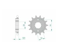 Pignone Afam Acciaio Standard 20606-Passo 525 Per Moto Ricambi Accessori Parti