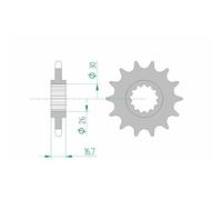 Pignone Afam Acciaio Standard 20612-Passo 525 Per Moto Ricambi Accessori Parti