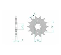 Pignone Afam Acciaio Standard 21502-Passo 520 Per Moto Ricambi Accessori Parti