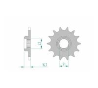 Pignone AFAM Acciaio Standard 21506-paso 520 per Moto Ricambi Accessori Pezzi