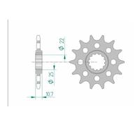 Pignone Afam Acciaio Standard 21511-Passo 520 Per Moto Ricambi Ciclomotore