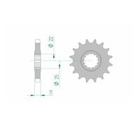 Pignone AFAM Acciaio Standard 21602-paso 530 per Moto Ricambi