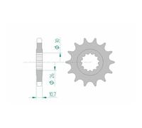 Pignone AFAM Acciaio Standard 21801-paso 530 per Moto Parti Ricambio
