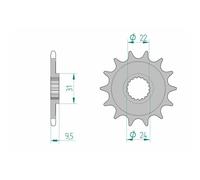 Pignone AFAM Acciaio Standard 22406-paso 520 per Moto Ricambi