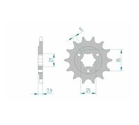 Pignone AFAM Acciaio Standard 22503-paso 520 per Moto Ricambi