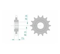 Pignone Afam Acciaio Standard 91800-Passo 525 Per Moto Ricambi Accessori Parti