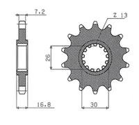 PIGNONE ANTERIORE 2068 14 HONDA CBR 600F '99-'14, CBR 600RR / CBR 900R