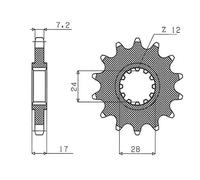PIGNONE ANTERIORE 2073 14 HONDA CB 600 HORNET '98-'06 (-1) (JTF1371.14