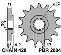 PIGNONE ANTERIORE 2084 12 18NC KTM EXC 50 '96-'03, SX 85 '07-