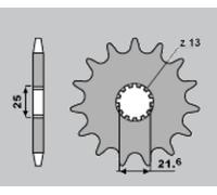 PBR 566 PIGNONE TRASMISSIONE DENTI 16 PASSO 530 SUZUKI 550 GS (DISC BRAKE) 1982