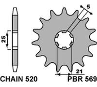 PIGNONE ANTERIORE 569 14 KAWASAKI KX 250 '87-'98, YAMAHA YZ 250 '