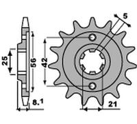 PIGNONE ANTERIORE 581 13 18NC YAMAHA TT 350 '86-'99 (JTF575.13) (CATEN