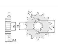 PIGNONE ANTERIORE CHT 293 15 HONDA XL 600V '87-'88