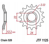 PIGNONE ANTERIORE JT 405 17 APRILIA 600 '85-'87 (40517JT) (CATENA 520)
