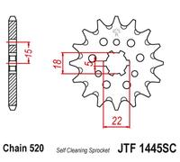 PIGNONE ANTERIORE JT 423 13 KAWASAKI KX 125 '94-'07 AUTOPULENTE (42313