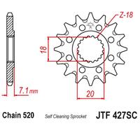 PIGNONE ANTERIORE JT 432 13 SUZUKI RM 125 '92-'07, RMZ 250 '10-