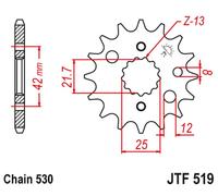 PIGNONE ANTERIORE JT 566 15 / 513 15 KAWASAKI VN 800 A, B, C 96-06 (56615JT) (CA