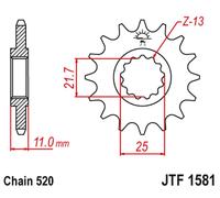 PIGNONE ANTERIORE JT 566M 17 YAMAHA YZF R6 '99-20',FZ6 '04-09