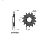 Pignone catena SUNSTAR SUNF3B0-13 per Kawasaki KX 0.2 2006-2006