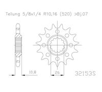 Pignone Esjot Acciaio 50-32153 16 Denti Per Moto Ricambi Accessori Parti