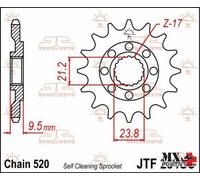 PIGNONE HONDA CRF 450 RX 2017-2023 JT JTF284.13SC PASSO 520 13 DENTI