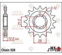 PIGNONE HUSQVARNA 125 CR 1984-1989 JT JTF823.13 PASSO 520 13 DENTI