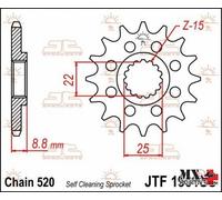 PIGNONE HUSQVARNA 300 TE 2014-2023 JT JTF1901.14SC PASSO 520 14 DENTI