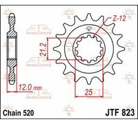 PIGNONE HUSQVARNA 510 TC 1987-1989 JT JTF823.13 PASSO 520 13 DENTI
