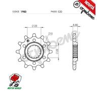 PIGNONE IN ACCIAIO PASSO 520 OGNIBENE 12 DENTI BETA 400 RR 4T 2011 2012 2013