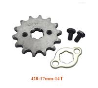 Pignone motore anteriore 420 10T 11T 12T 13T 14T 15T 16T 17T 18T 19T 17mm for motocicletta Pit Dirt Bike ATV Go kart da 50-125cc(420 17mm 14T)