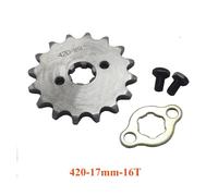 Pignone motore anteriore 420 10T 11T 12T 13T 14T 15T 16T 17T 18T 19T 17mm for motocicletta Pit Dirt Bike ATV Go kart da 50-125cc(420 17mm 16T)