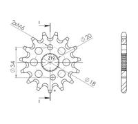 PIGNONE P420 - Z15 (DIS.00511) HONDA 150 CRF R 17/14 07/17