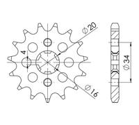 Pignone Supersprox Yamaha 428 x 16 Moto Motore Ricambi Ciclomotore Accessori
