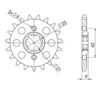PIGNONE P428 - Z19 (DIS.21304) YAMAHA 350 XT 85/95