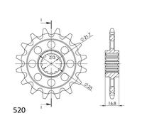 PIGNONE P520 - Z17 (DIS.00501) HONDA 750 NC DC Integra 14/19