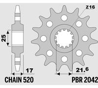 PIGNONE PBR 2042 16 18NC COMPATIBILE CON HONDA X-ADV NCX VOGE VALICO BRIVIDO 500