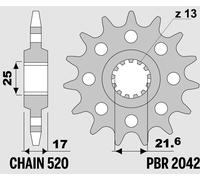 PIGNONE PBR 2042 17 18NC COMPATIBILE CON HONDA X-ADV NCX VOGE VALICO BRIVIDO 500