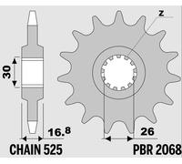 PIGNONE PBR 2068 16 18NC COMPATIBILE CON HONDA AFRICA TWIN HORNET CBR