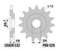 Pignone PBR 529 Passo 532 Denti 17 Kawasaki ZXR Tomcat 1000cc 1988 1989 1990